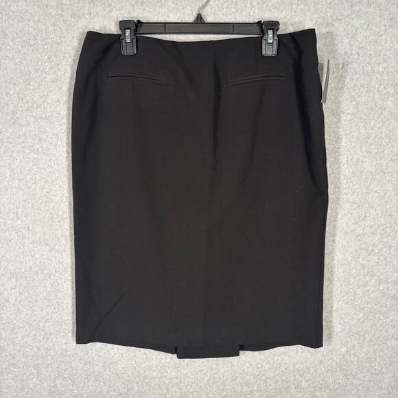 Sutton Studio Skirt Sz 12 Black Mini Slit Career Office Church Vintage USA NEW‎ - Picture 1 of 13